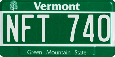 VT license plate NFT740