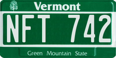 VT license plate NFT742