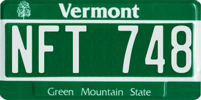VT license plate NFT748