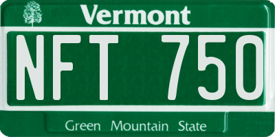 VT license plate NFT750