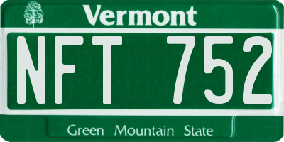 VT license plate NFT752