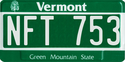VT license plate NFT753