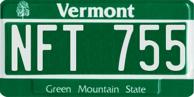 VT license plate NFT755