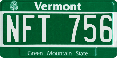 VT license plate NFT756
