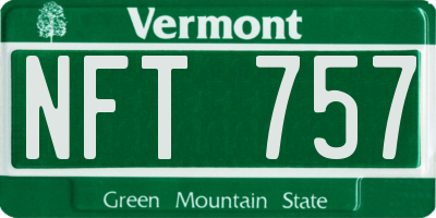 VT license plate NFT757