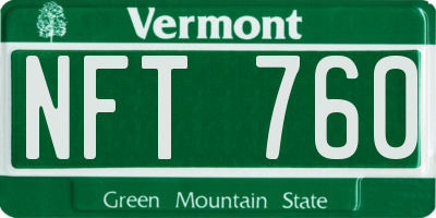 VT license plate NFT760