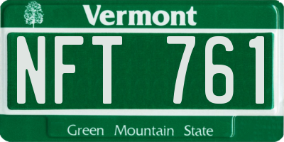 VT license plate NFT761