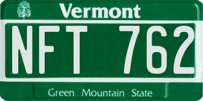 VT license plate NFT762