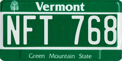 VT license plate NFT768