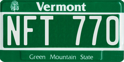 VT license plate NFT770