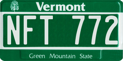 VT license plate NFT772