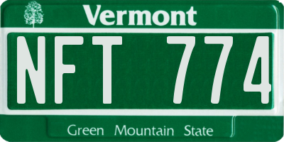 VT license plate NFT774