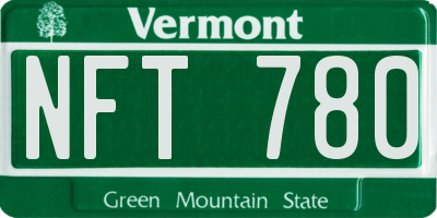 VT license plate NFT780