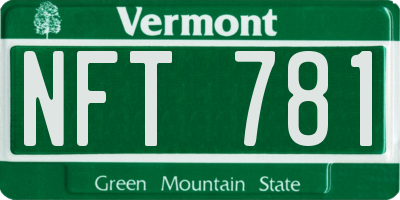 VT license plate NFT781