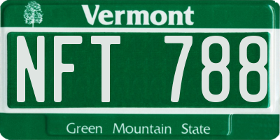 VT license plate NFT788