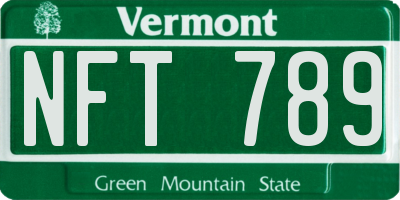 VT license plate NFT789