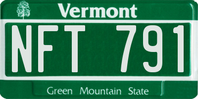 VT license plate NFT791