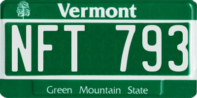 VT license plate NFT793