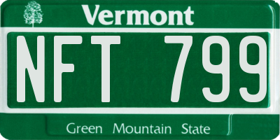 VT license plate NFT799