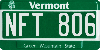 VT license plate NFT806