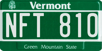 VT license plate NFT810