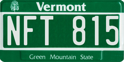 VT license plate NFT815
