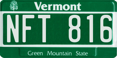 VT license plate NFT816
