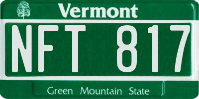 VT license plate NFT817