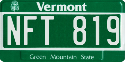 VT license plate NFT819