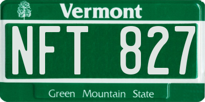 VT license plate NFT827