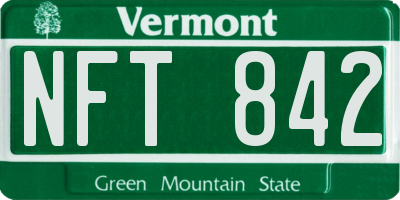 VT license plate NFT842