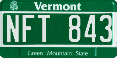 VT license plate NFT843