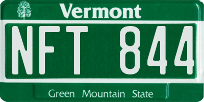 VT license plate NFT844