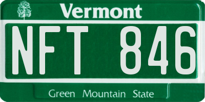 VT license plate NFT846