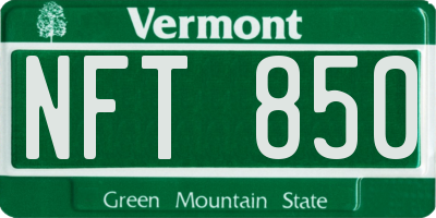 VT license plate NFT850