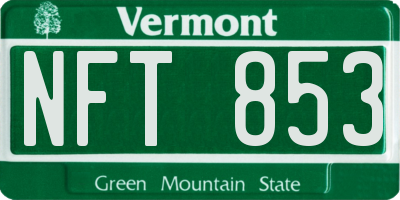 VT license plate NFT853