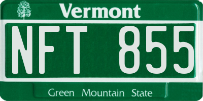 VT license plate NFT855