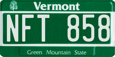 VT license plate NFT858