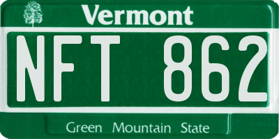 VT license plate NFT862