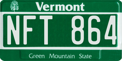 VT license plate NFT864