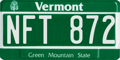 VT license plate NFT872