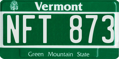 VT license plate NFT873