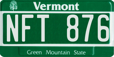 VT license plate NFT876