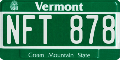 VT license plate NFT878