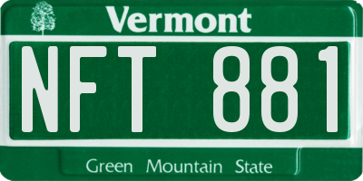 VT license plate NFT881