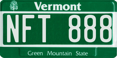 VT license plate NFT888