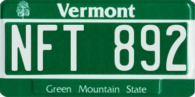 VT license plate NFT892
