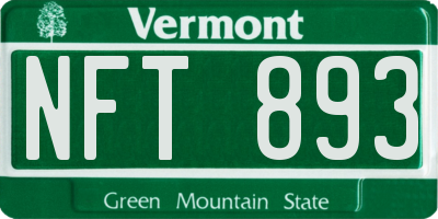 VT license plate NFT893