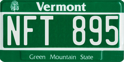 VT license plate NFT895
