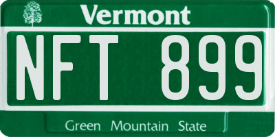VT license plate NFT899